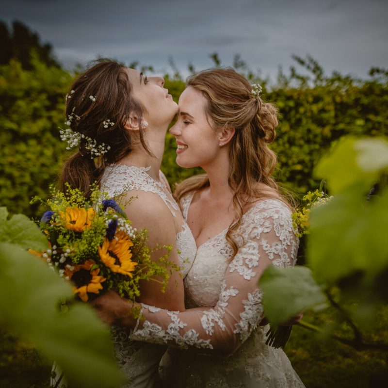 Posed Lesbian Wedding Photography